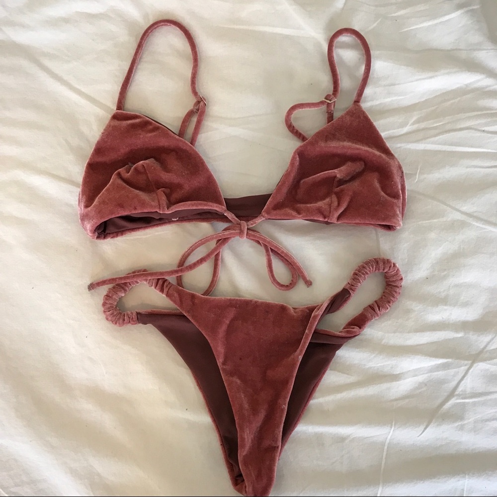 Pink Velvet Bikini